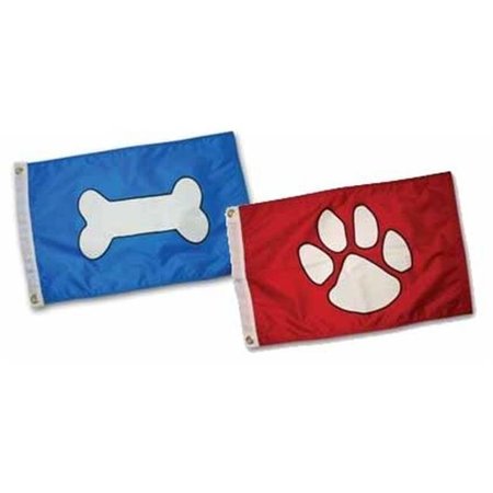 PAWS ABOARD Paws Aboard PAW4100 Paw Print Flag - Red.. PAW4100